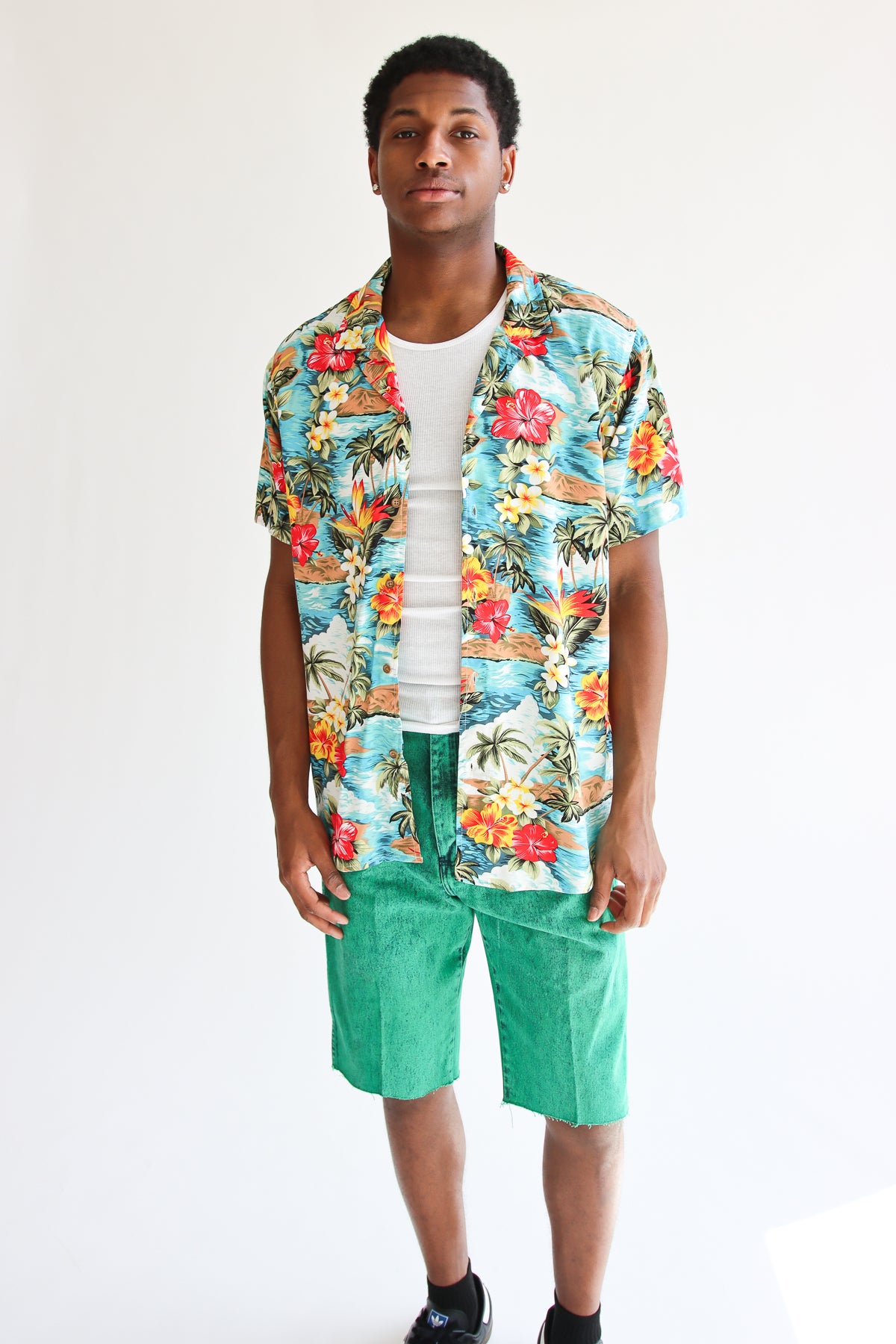 Tropical Oasis Hawaiian Button Up