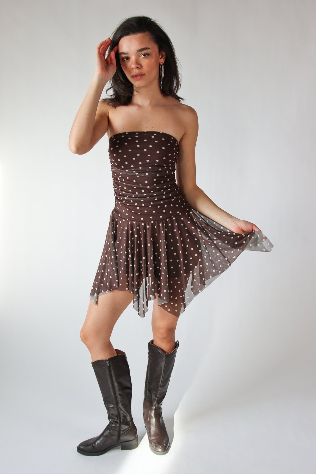 Tube Top Hanky Hem Mini Dress