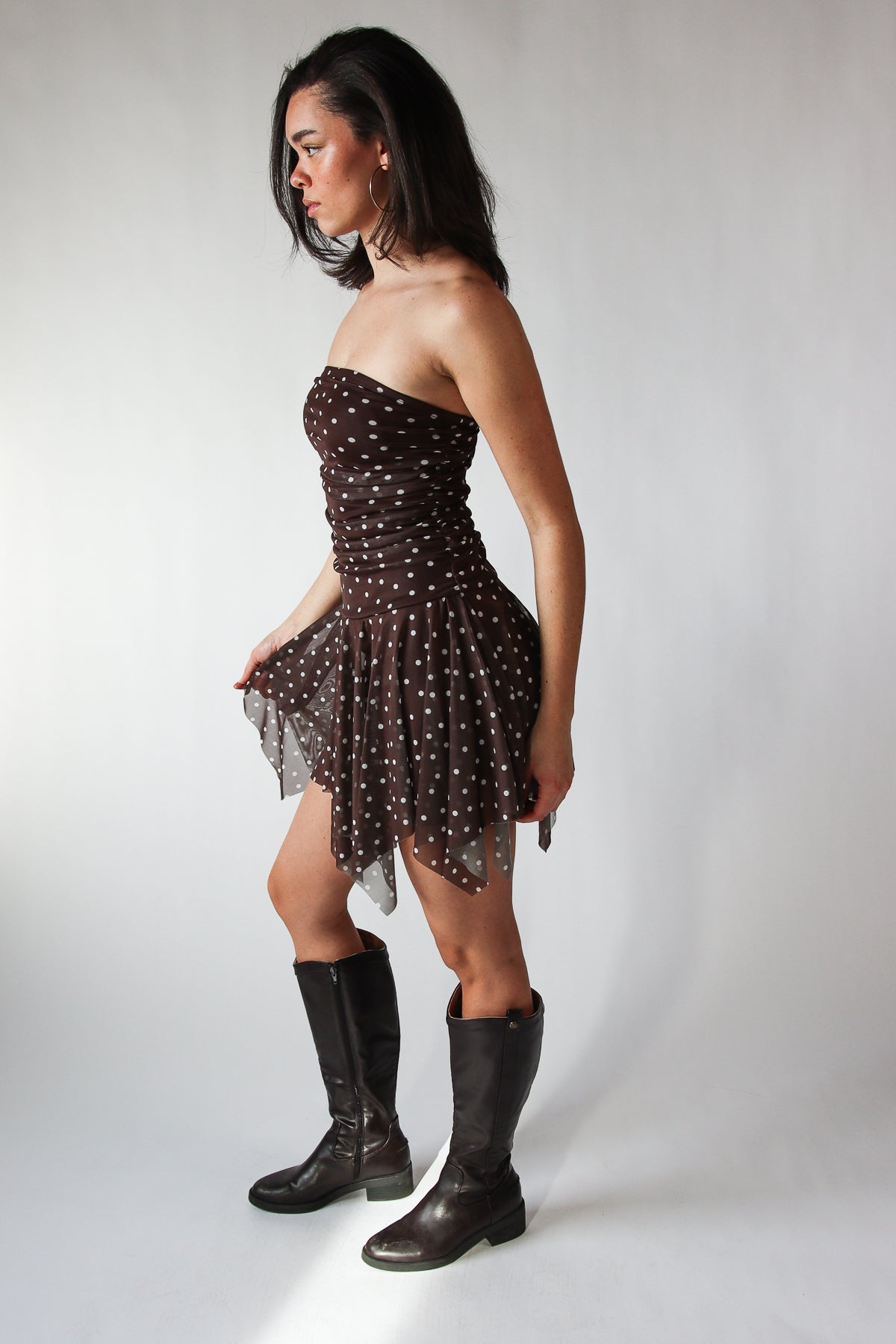 Tube Top Hanky Hem Mini Dress