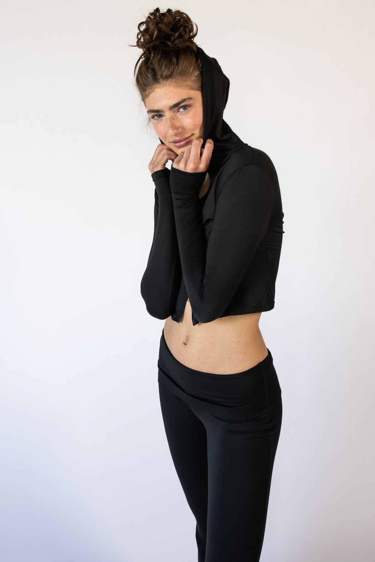 Two Way Zip Fleece Lined Hoodie