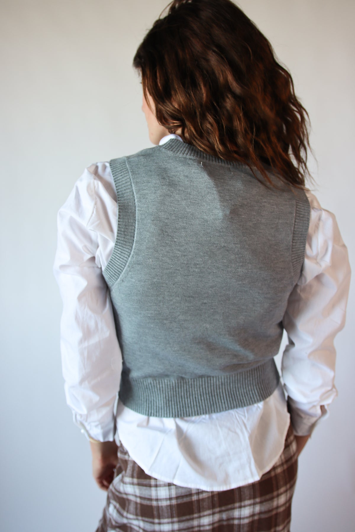 Graphic Sweater Vest Teddy Back