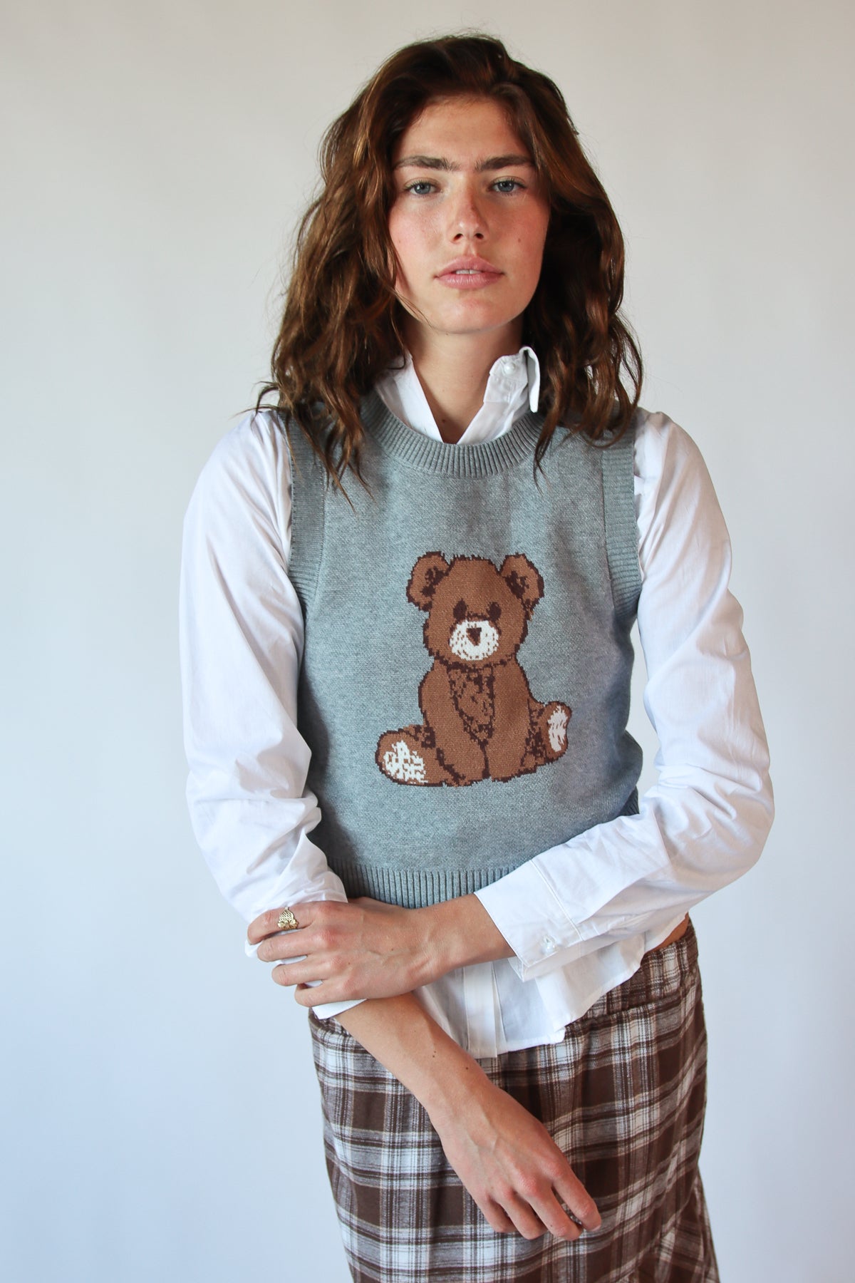 Graphic Sweater Vest Teddy