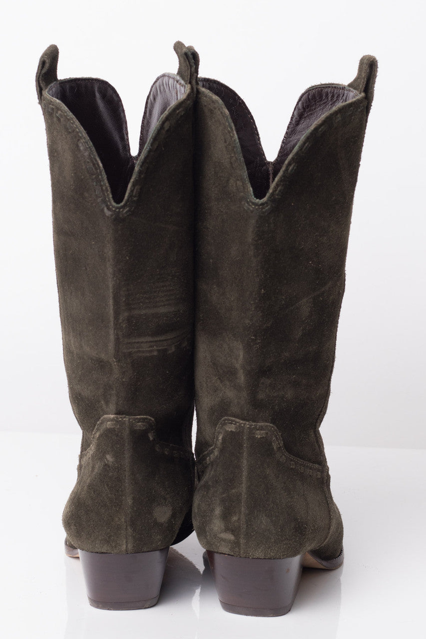 Michael Kors Green Suede Boots (6.5 M)
