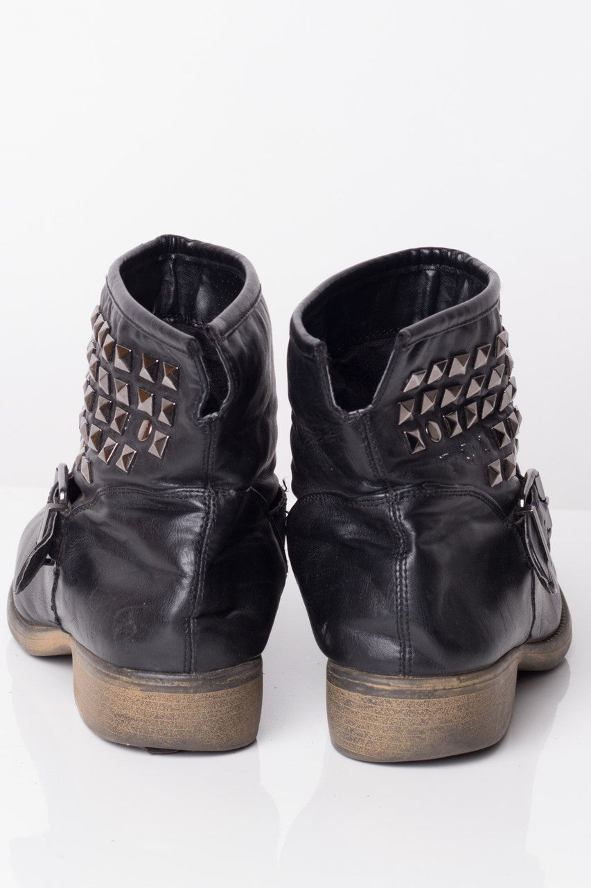 Black Studded Ankle Boots (9.5 M)