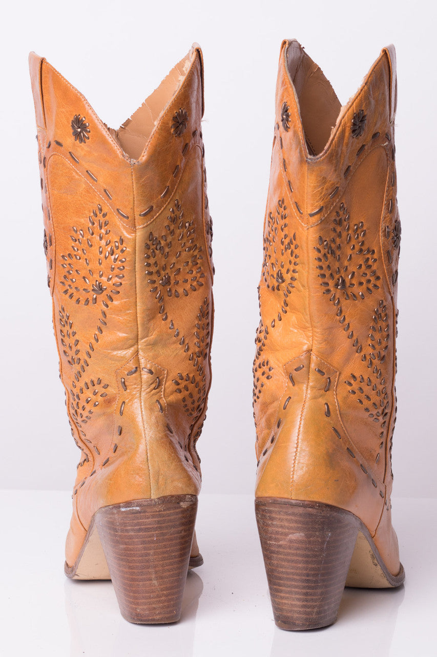 Embroidered Tall Cowboy Boots