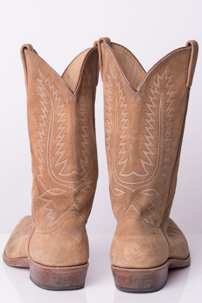 Tan Suede Dan Post Cowboy Boots (12D)