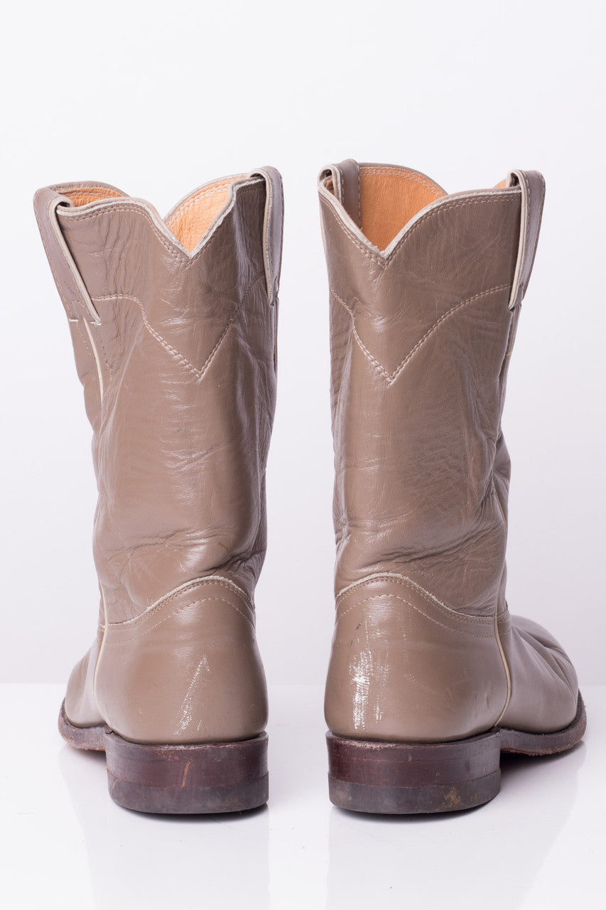 Tan Leather Justin Cowboy Boots (7 C)
