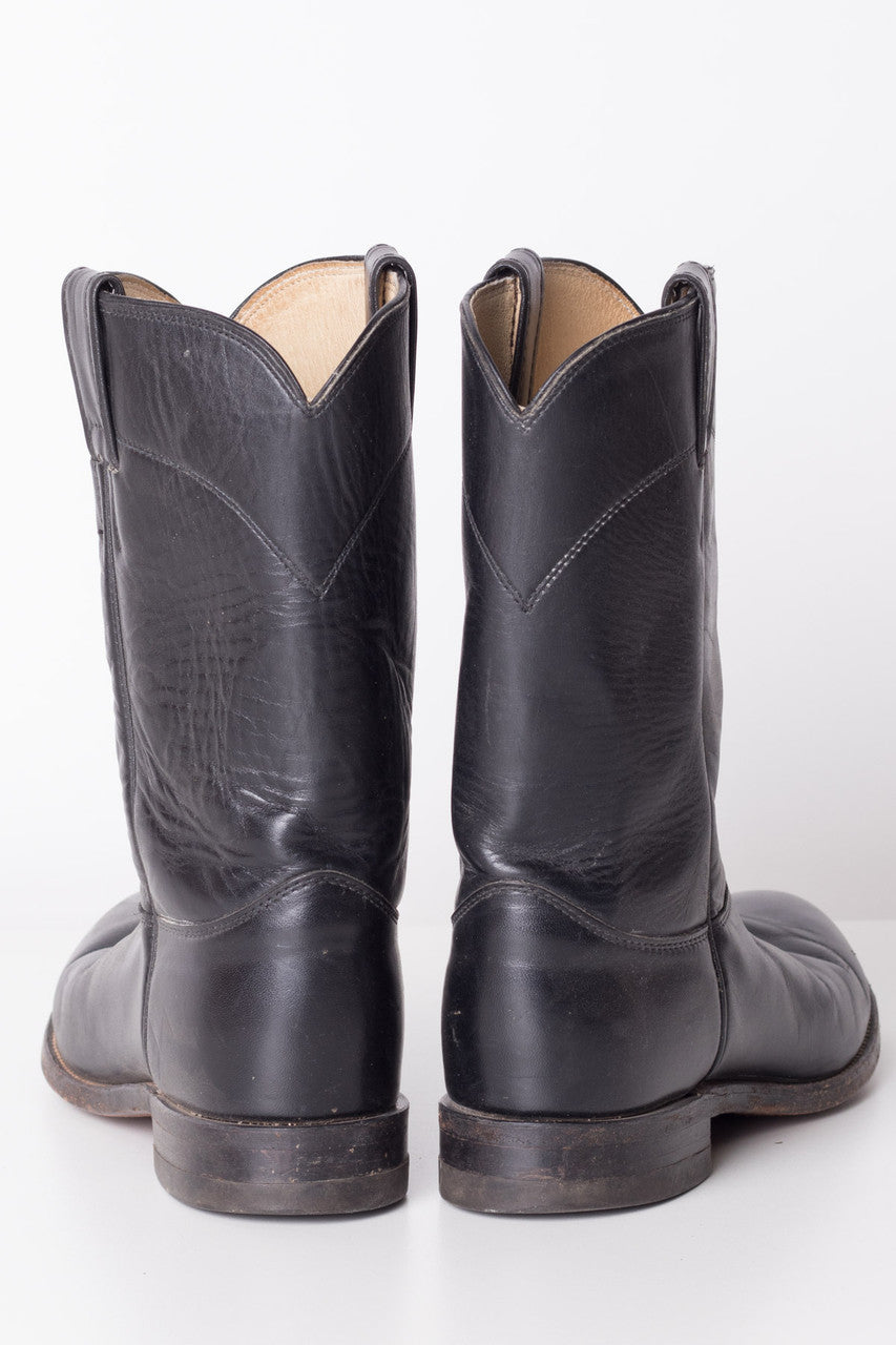 Black Justin Vintage Cowboy Boots (9.5 D)