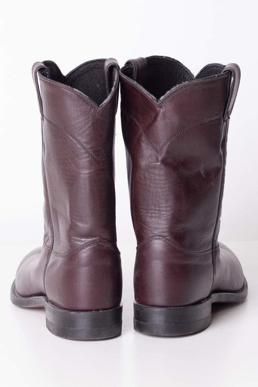 Oxblood Justin Pecos Boots (9.5D)