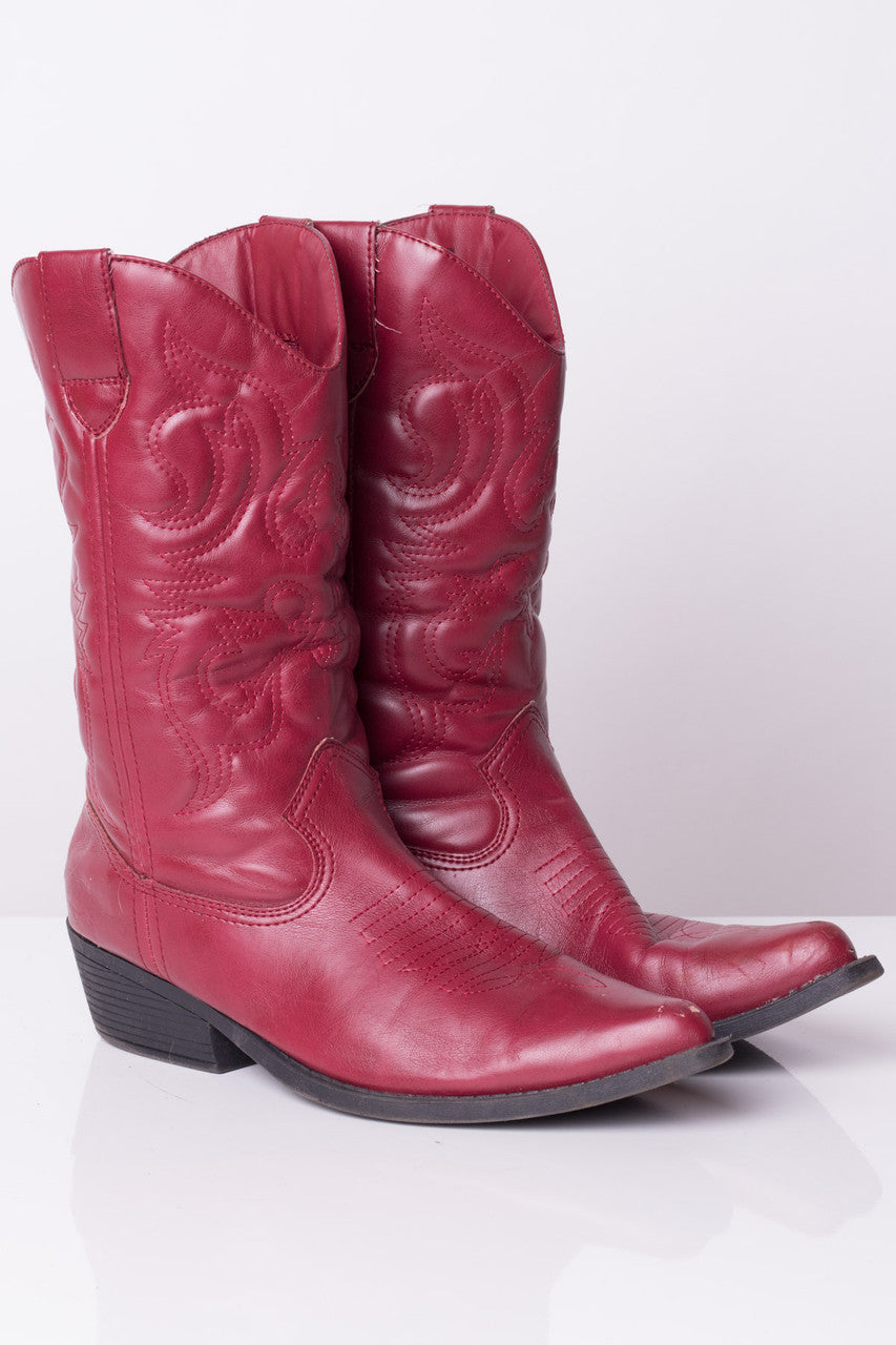 Red Vegan Cowboy Boots (10M)