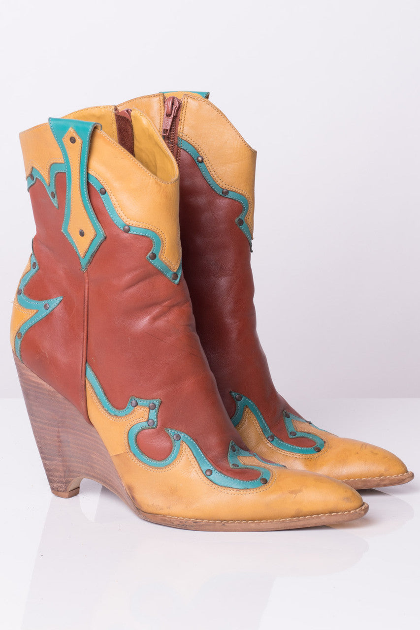 High Heel Vintage Cowboy Boots (9.5 B)