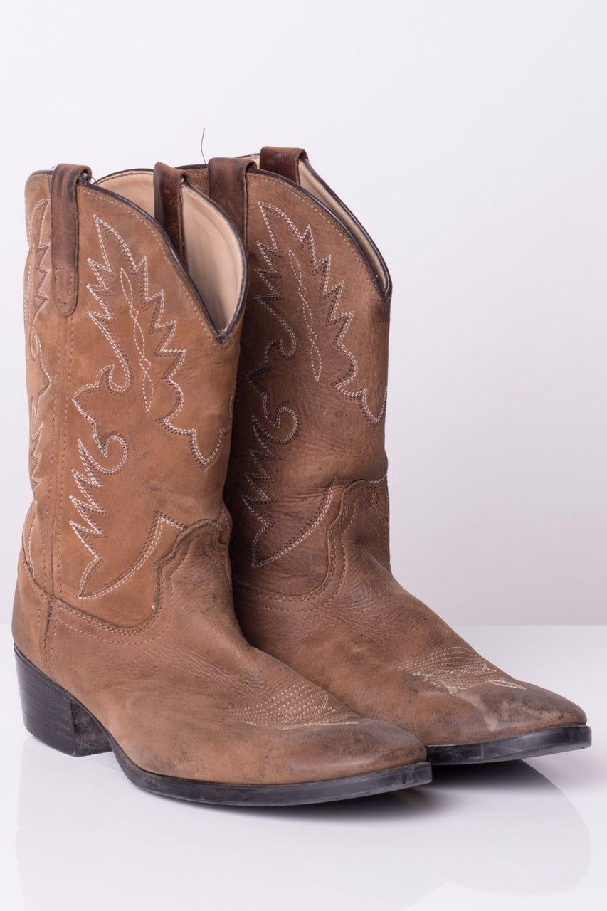 Brown Leather Children's Cowboy Boots (6)