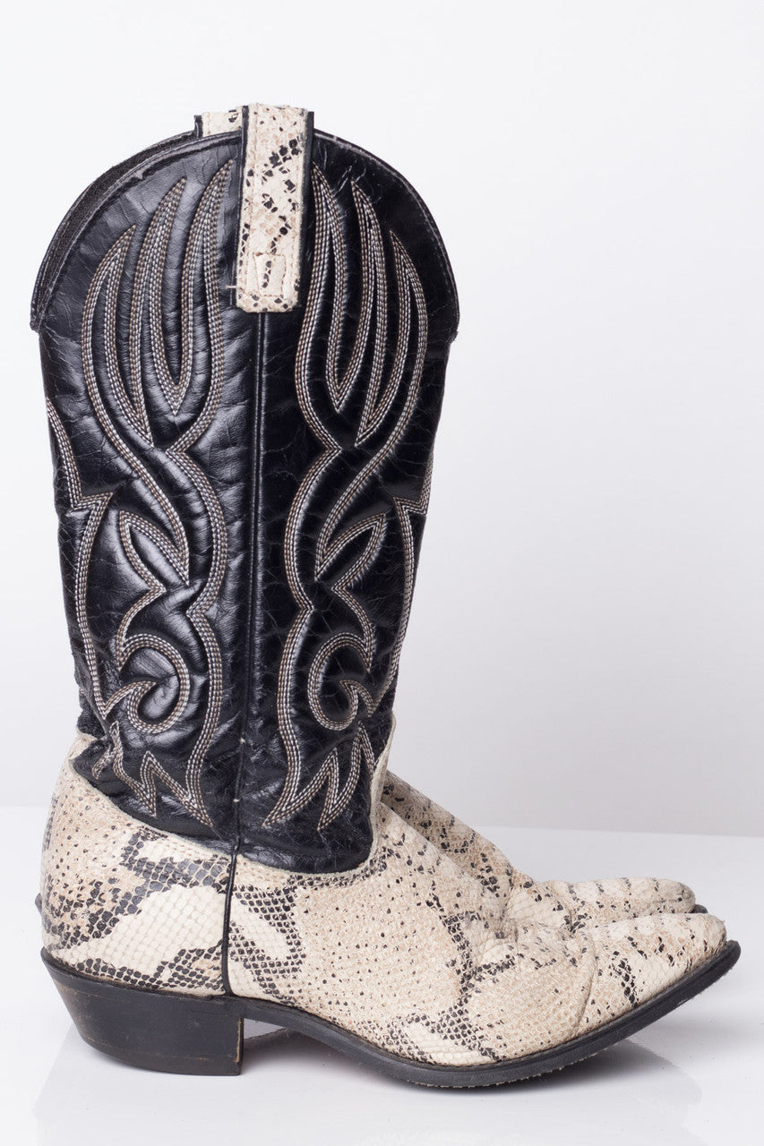 Snakeskin Vintage Cowboy Boots (8 M)