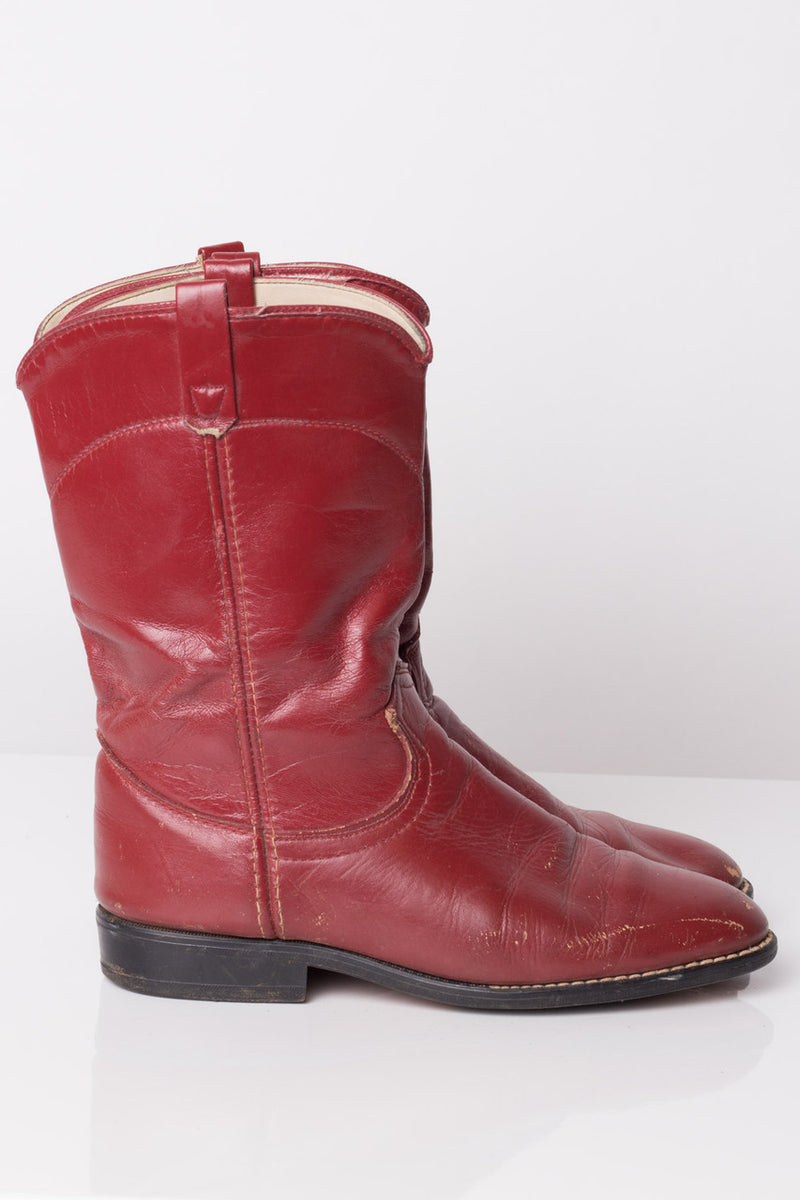 Red Multicolor Sparkle Vintage Cowboy Boot - Size 7 main image 1