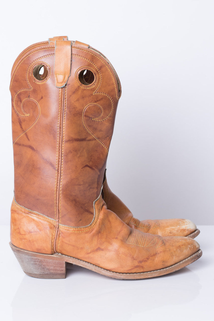 Tall Brown Vintage Cowboy Boots (12 D)