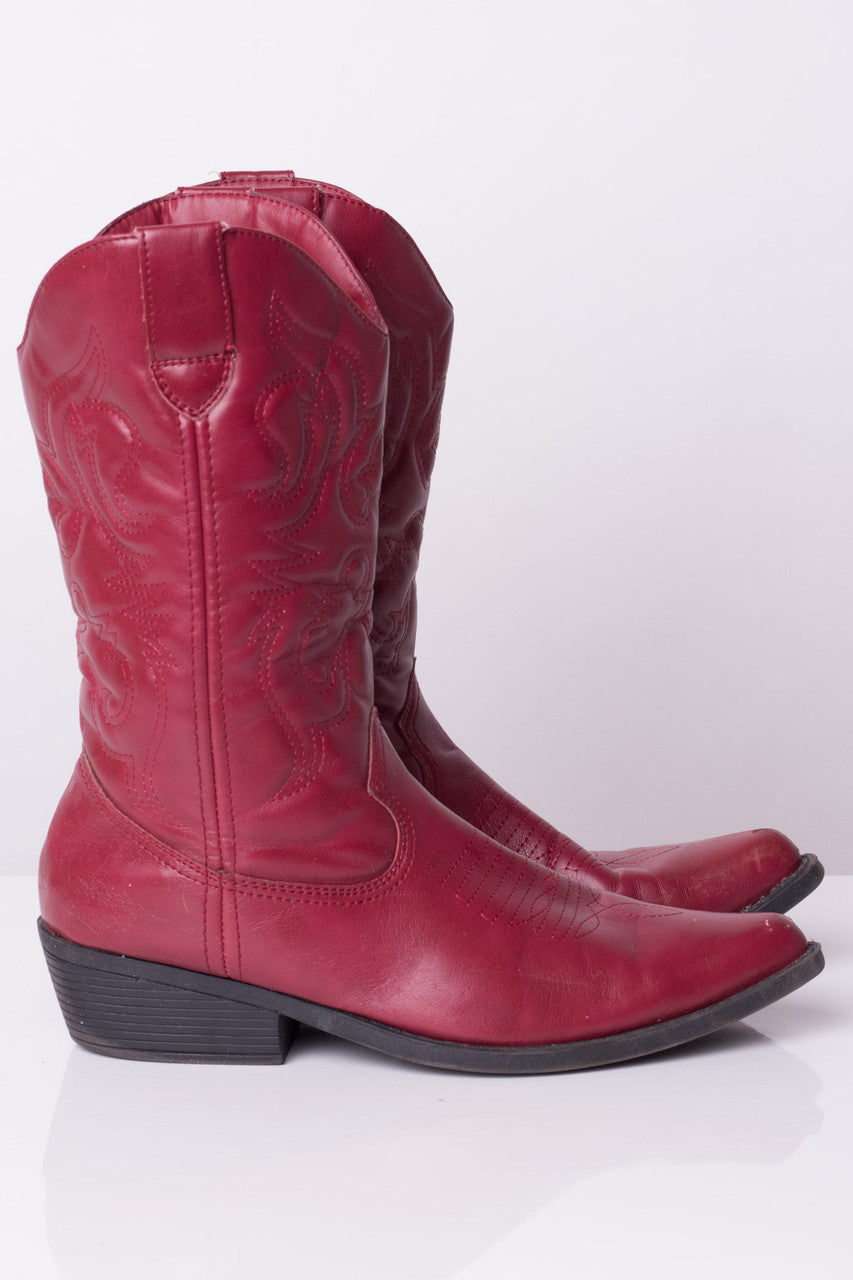 Red Vegan Cowboy Boots (10M)