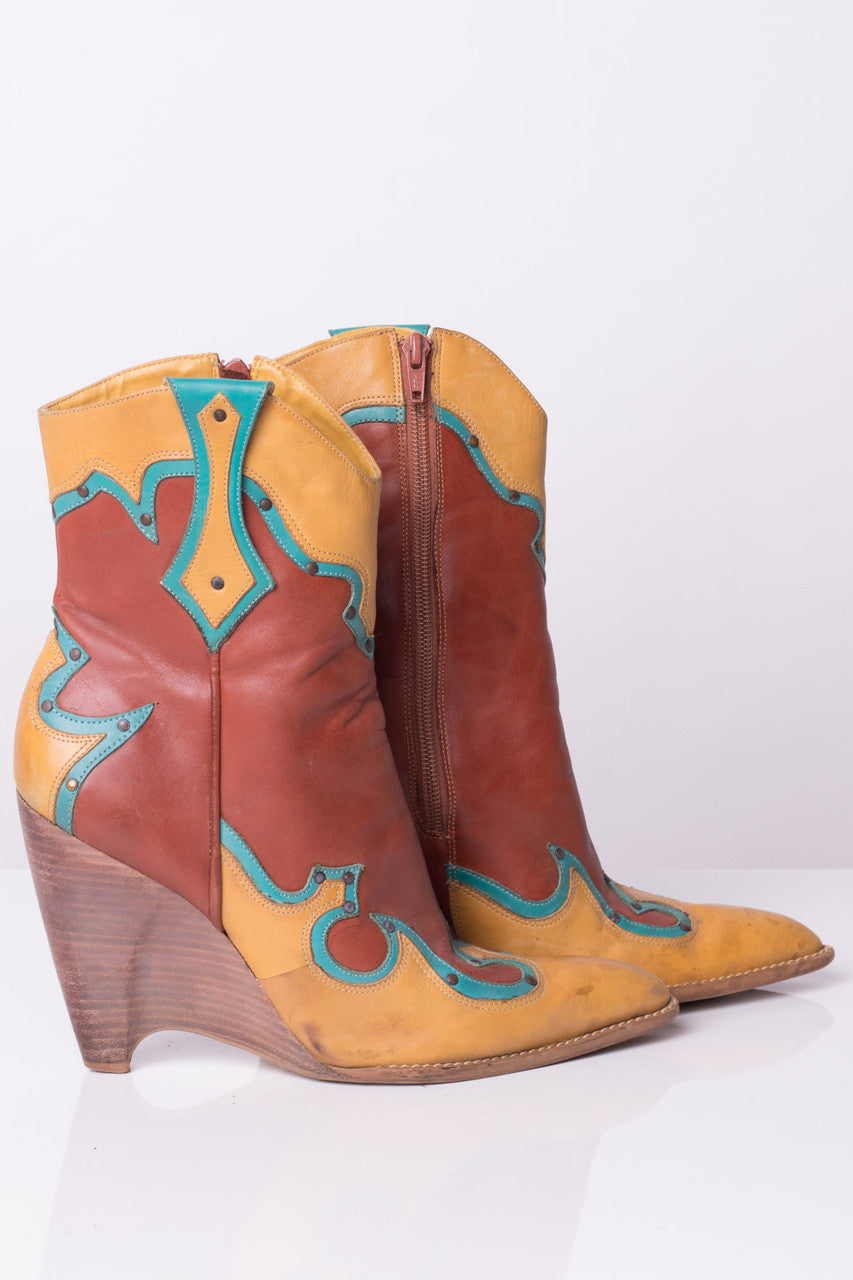 High Heel Vintage Cowboy Boots (9.5 B)