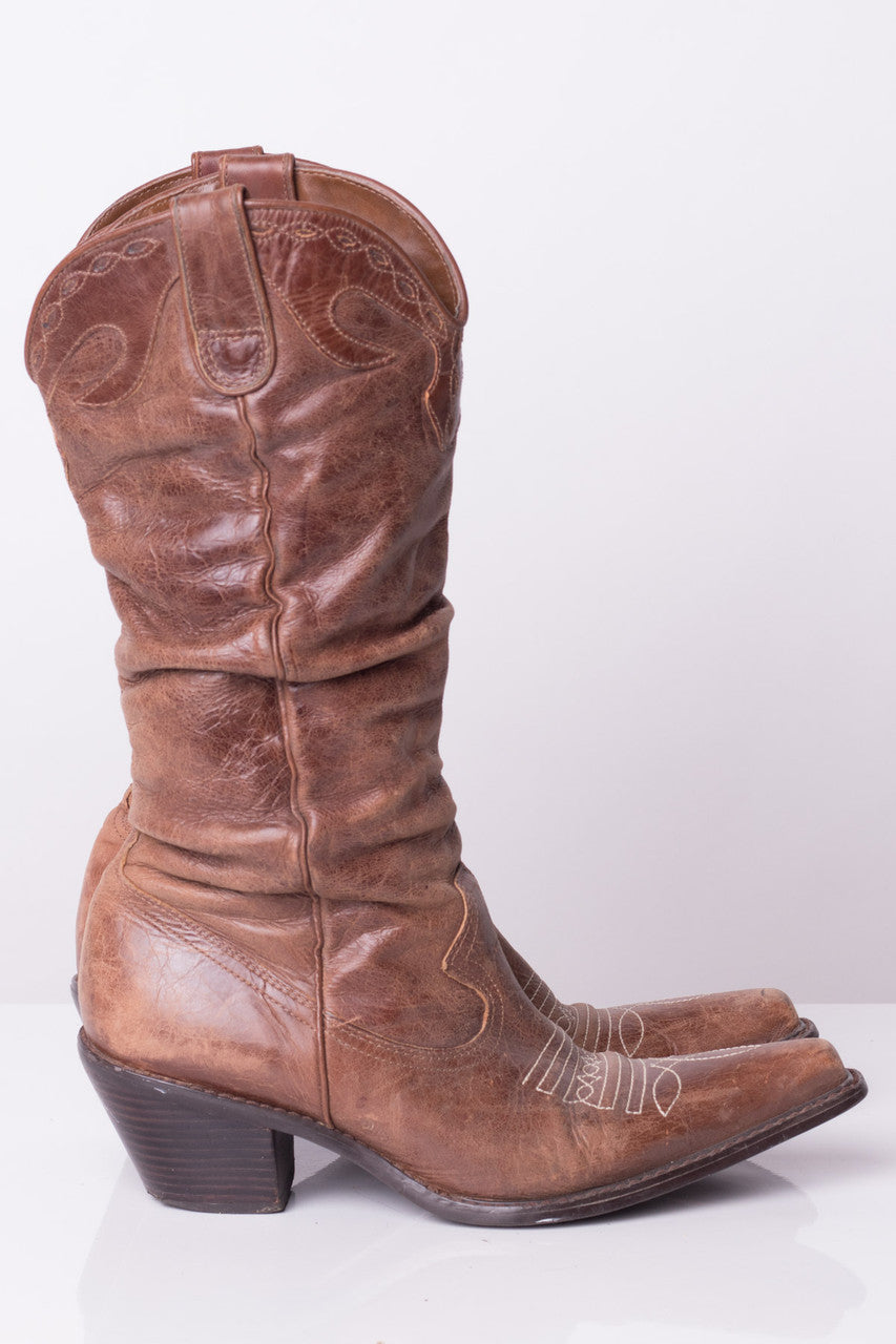 Slouchy Steve Madden Cowboy Boots (8B)