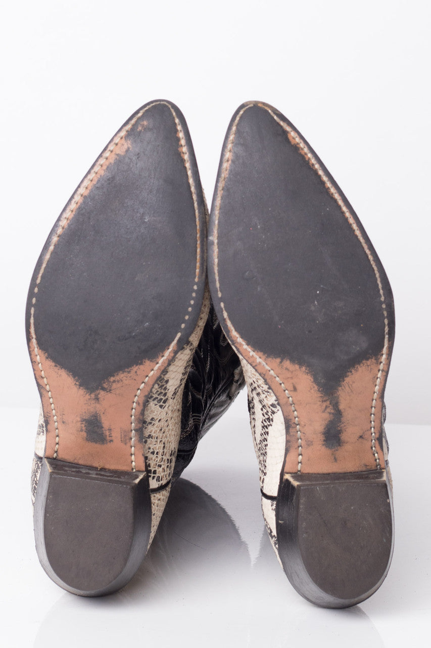 Snakeskin Vintage Cowboy Boots (8 M)