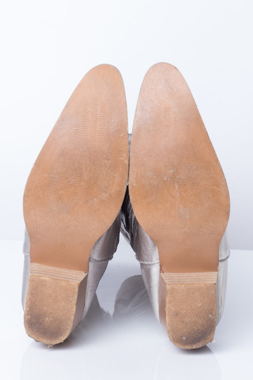 Metallic Silver Vintage Cowboy Boots