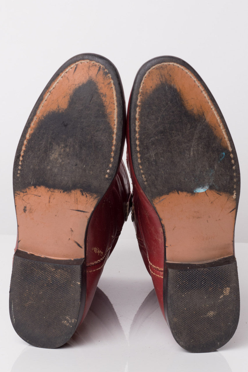 Red Leather Vintage Cowboy Boots (8.5 M)