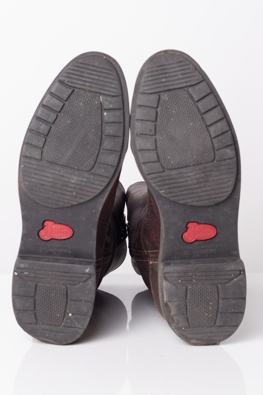 Oxblood Justin Pecos Boots (9.5B)