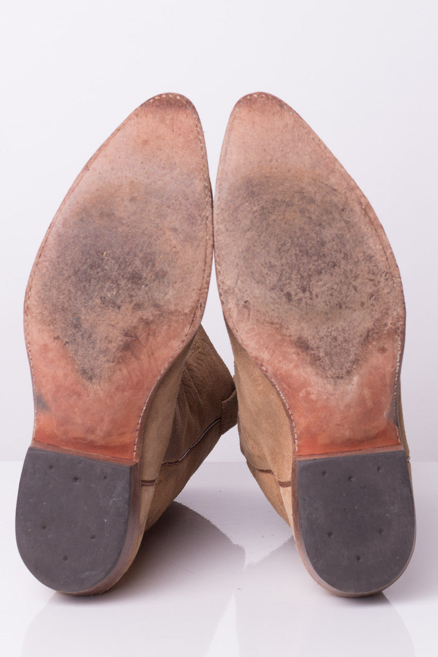 Tan Suede Dan Post Cowboy Boots (12D)