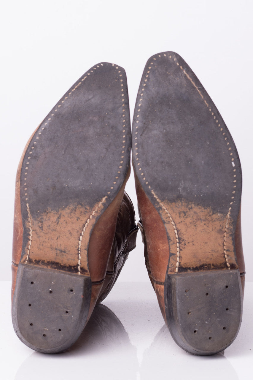 Brown Leather Vintage Cowboy Boots (8)