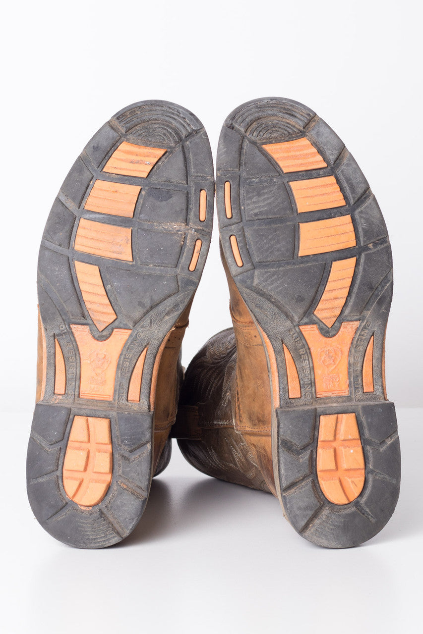 Brown Ariat Round Toe Cowboy Boots (11.5D)