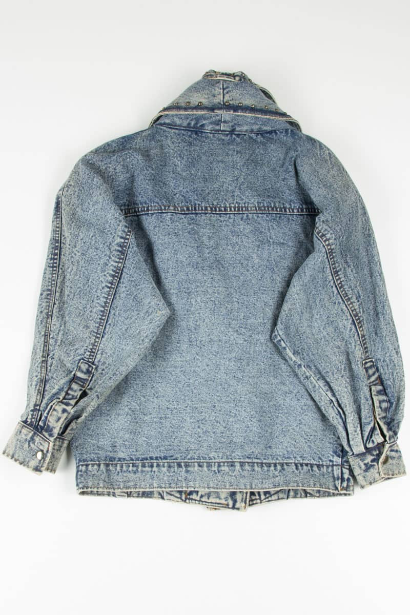 Vintage Acid Washed Gold Embroidered Denim Jacket 1261