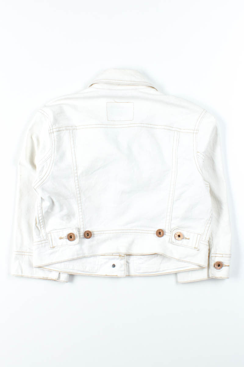 Levi's White Cropped Denim Jacket 955