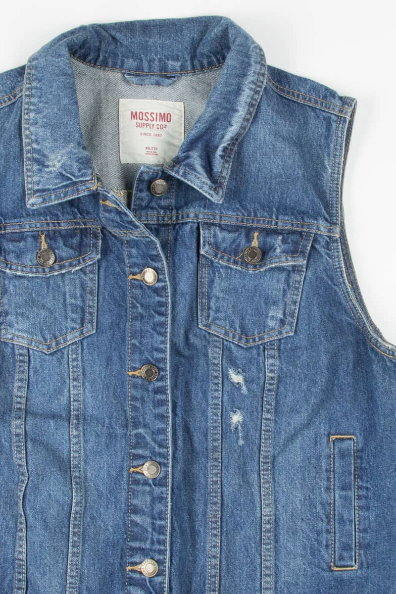 Distressed Denim Vest 1314