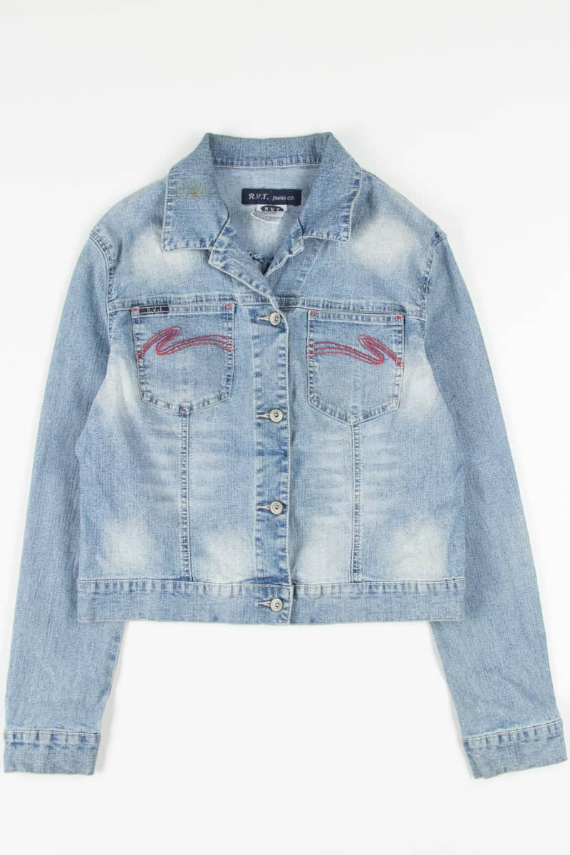Embroidered Pocket Denim Jacket 1333
