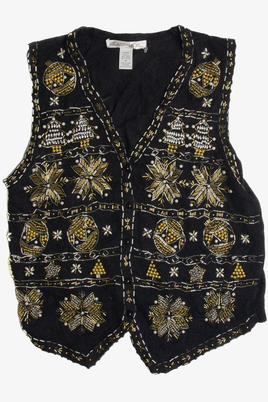 Vintage Black Ugly Christmas Vest 59627