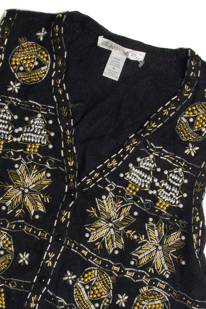 Vintage Black Ugly Christmas Vest 59627