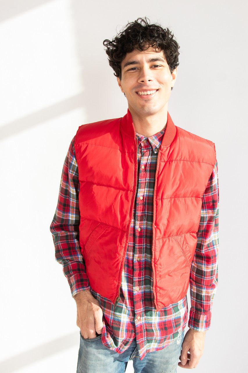 Vintage Red Eddie Bauer Puffer Vest (1980s)