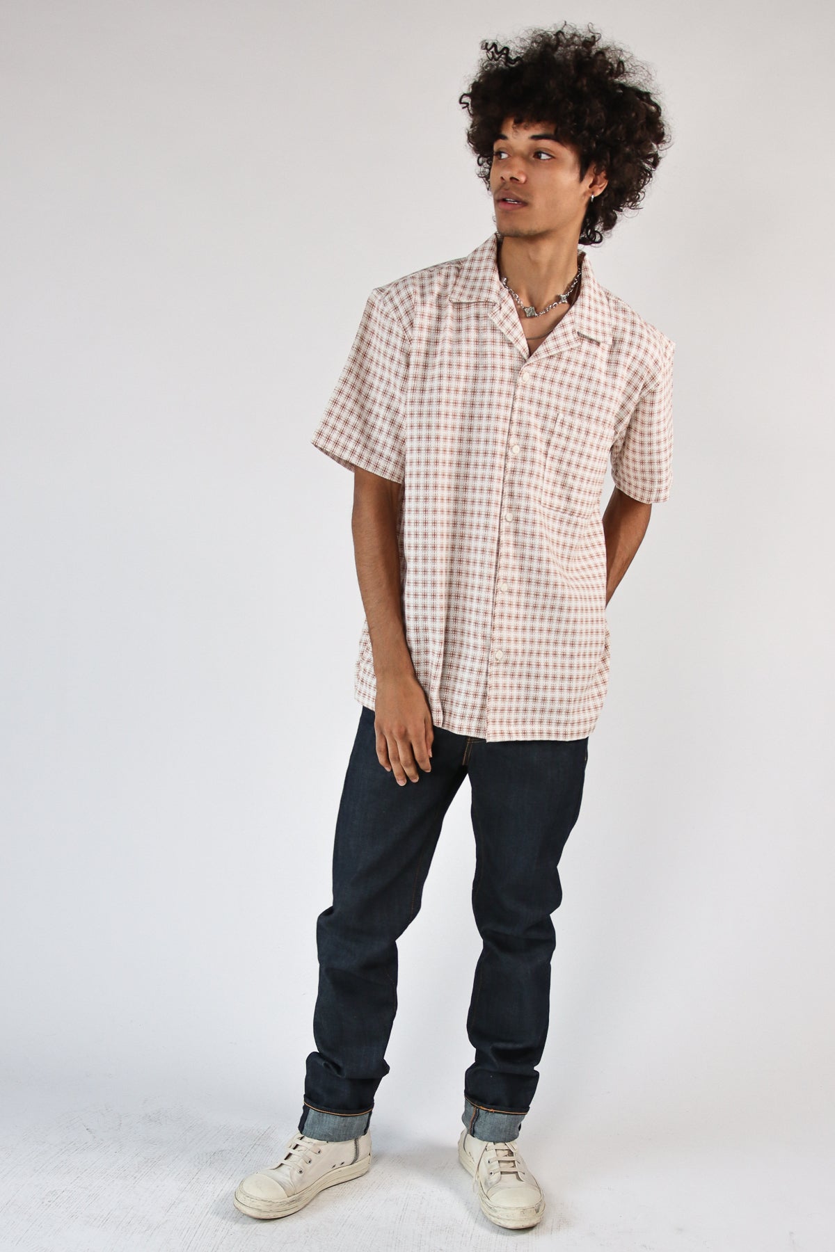 Weave Pattern Button Up Shirt