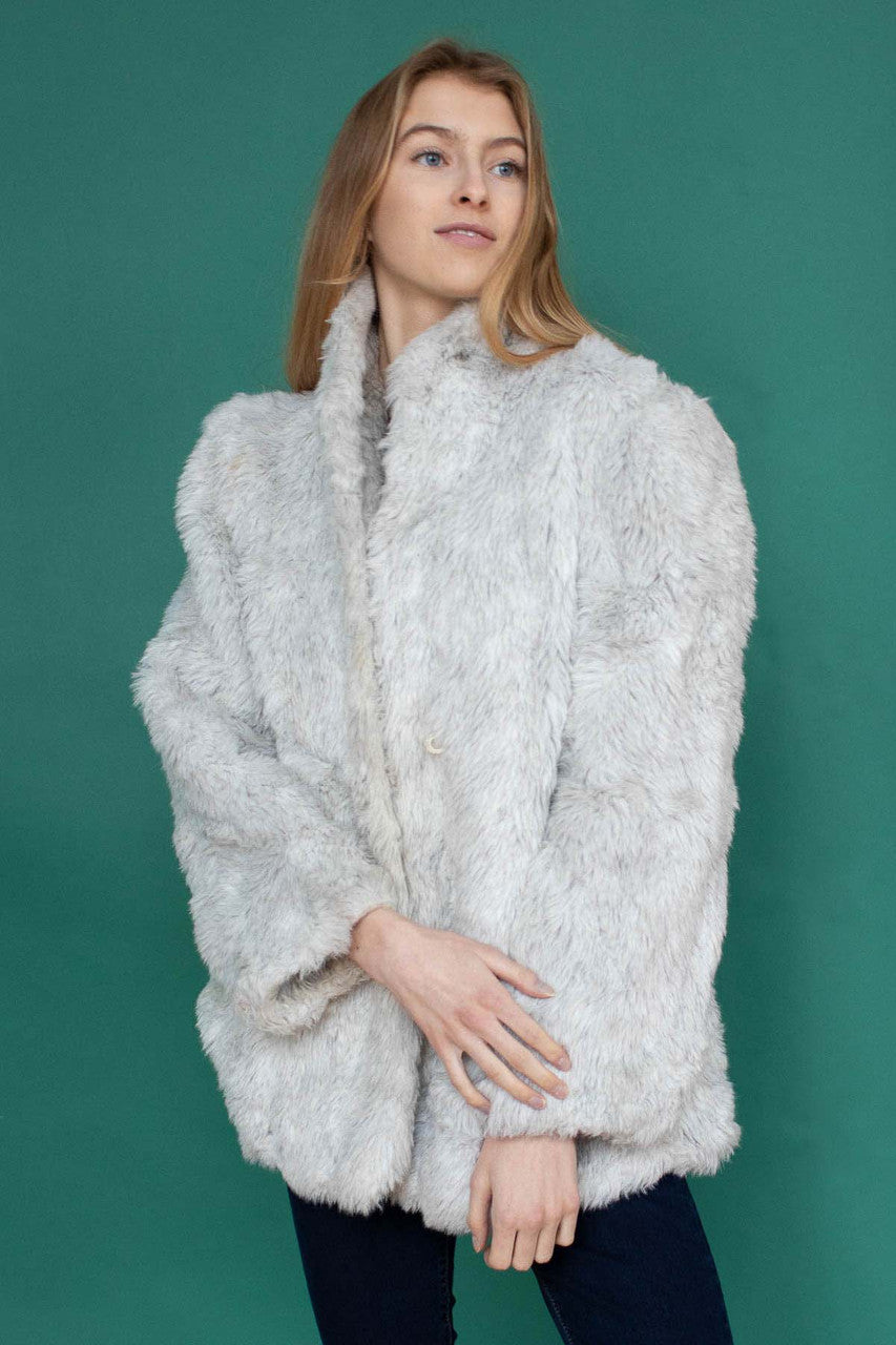 White Vintage Fur Coat