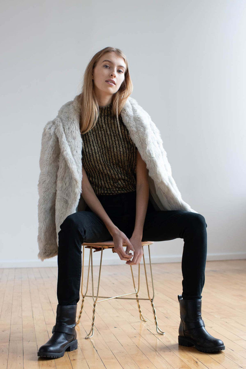 White Vintage Fur Coat