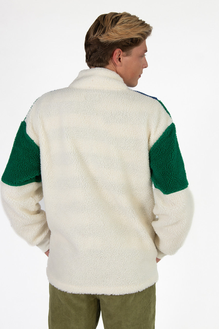 Zip Up Colorblock Sherpa Jacket