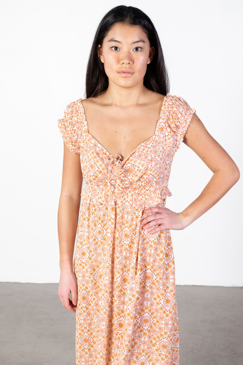 White Sunflower Rayon Maxi Dress