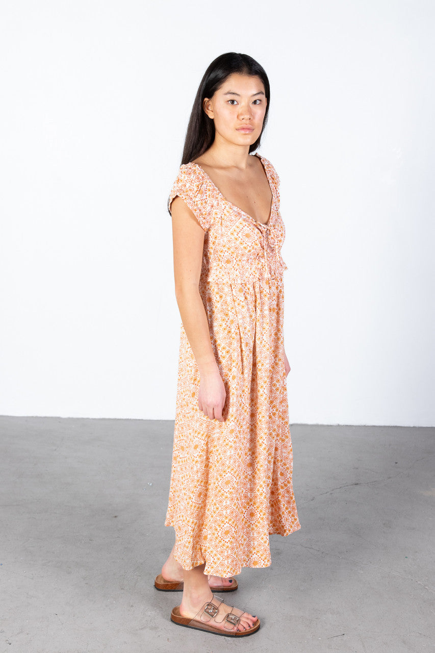 White Sunflower Rayon Maxi Dress