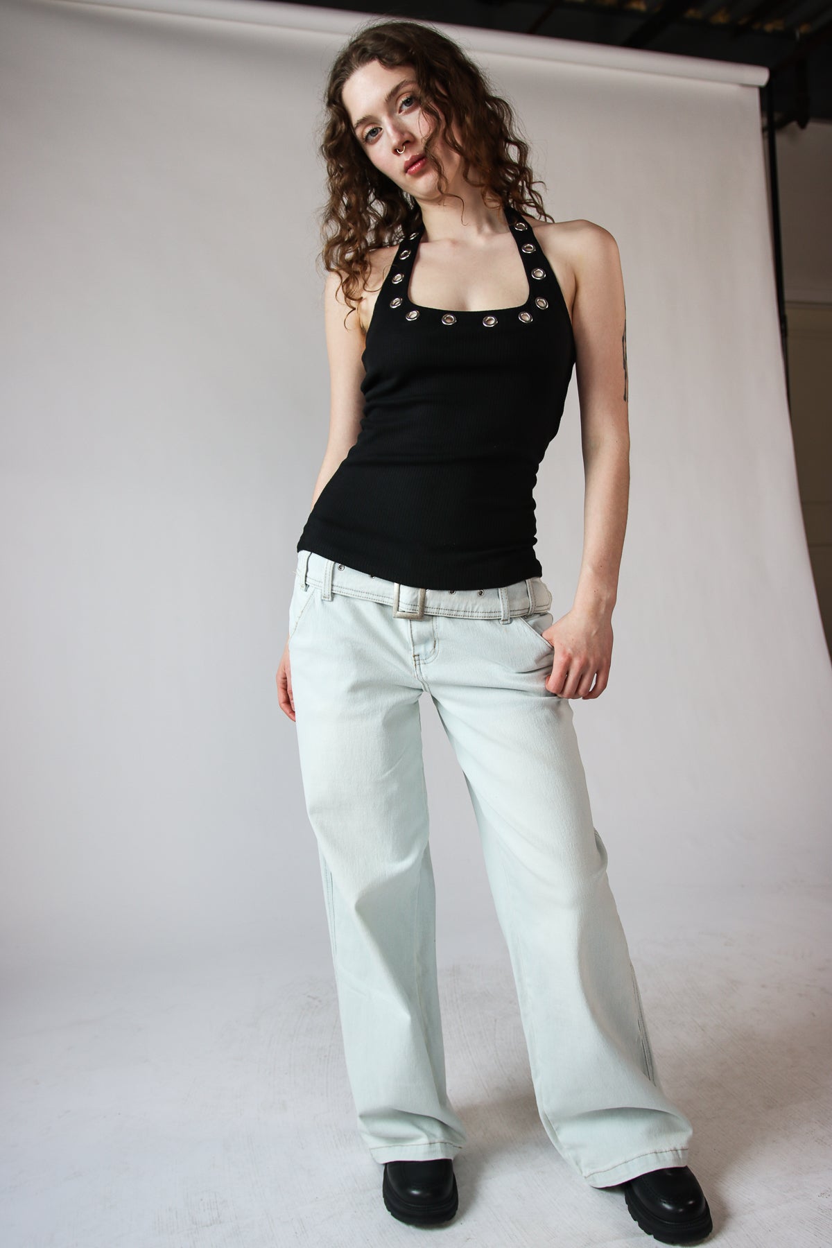 Belted Wide Leg Jeans