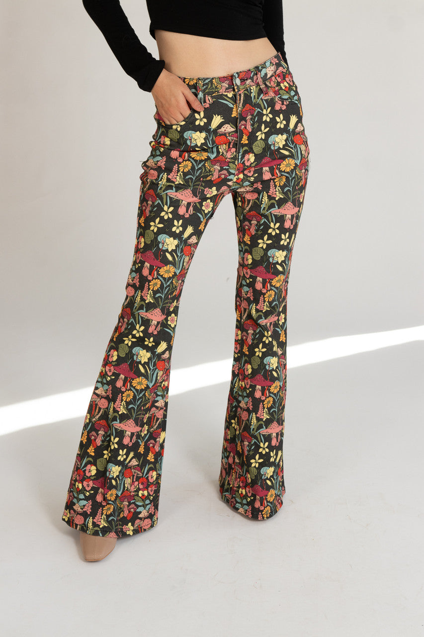 Mushroom & Wildflower Flare Jeans