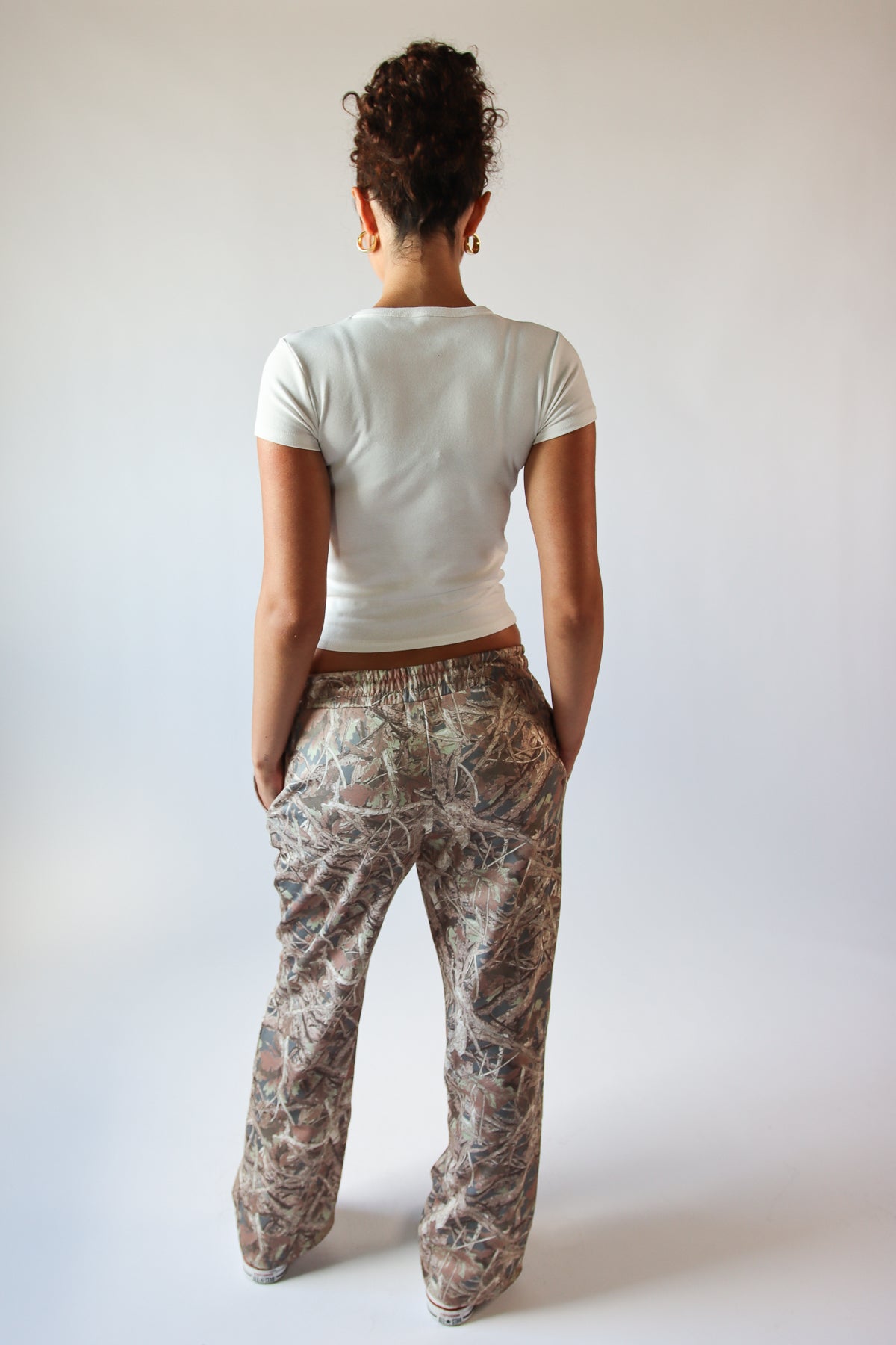 Woodland Camo Fleece Wide Leg Sweatpants