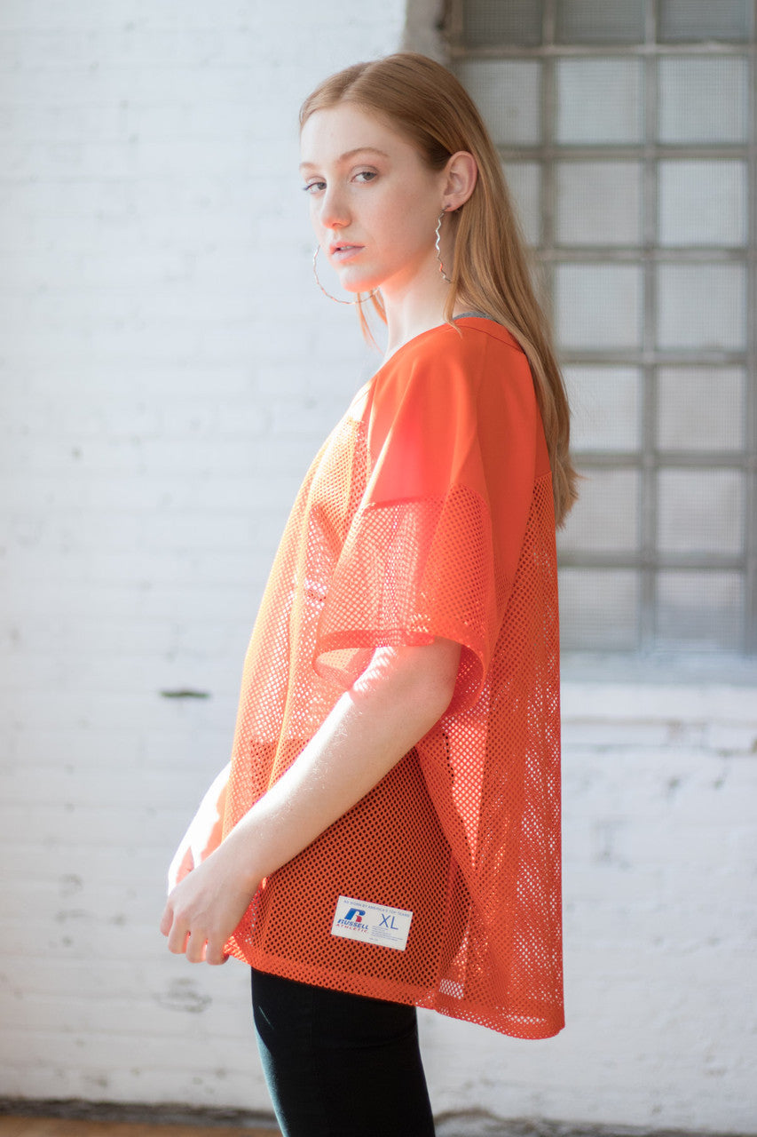 XL Orange Mesh Practice Football Jersey