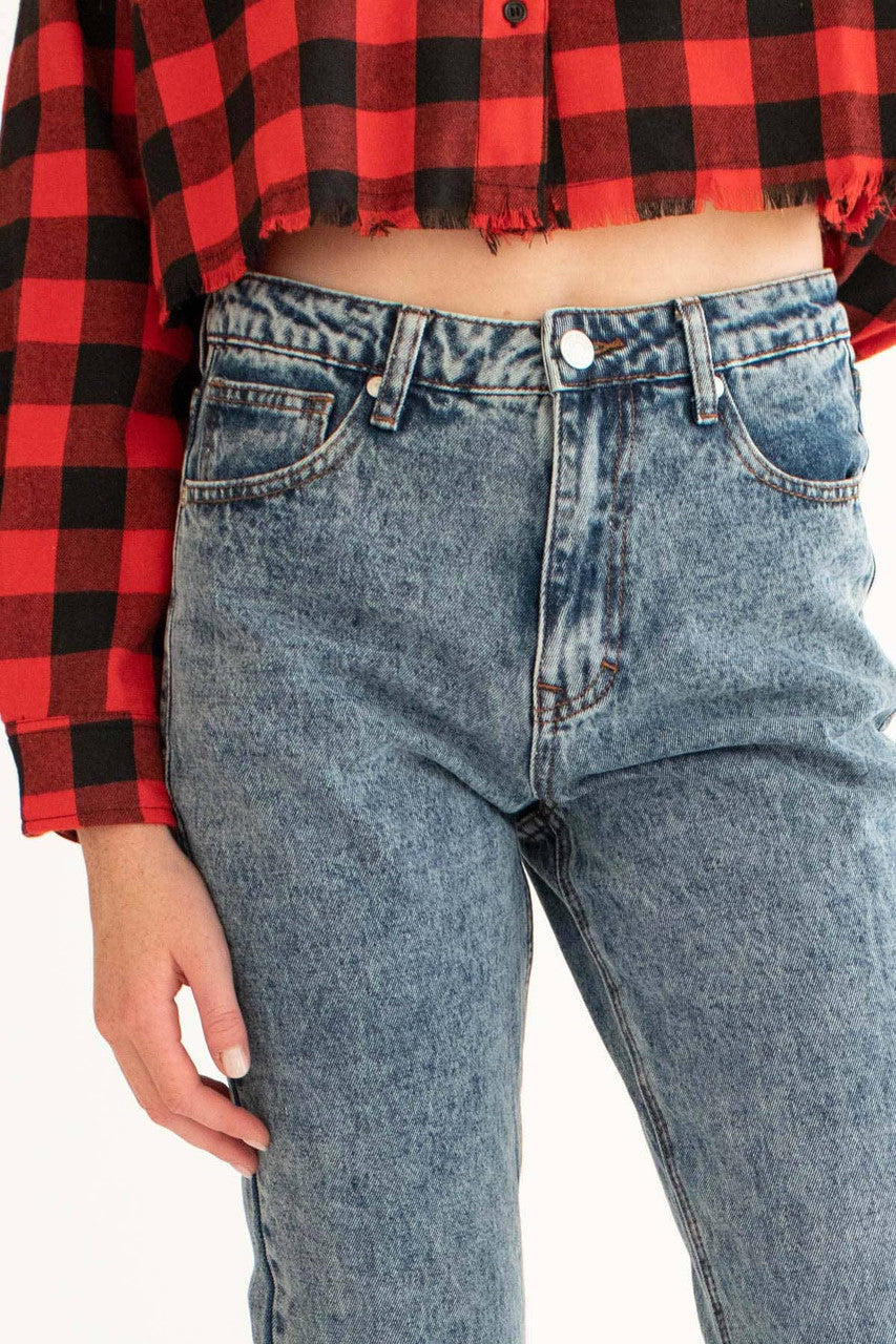 Acid Washed Mom Jeans