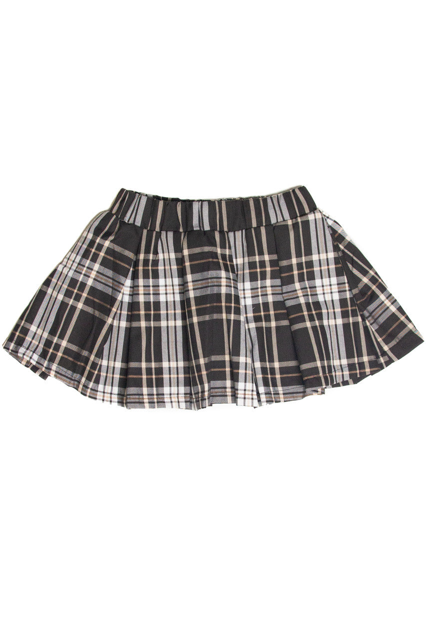 Pleated Plaid Mini Skort