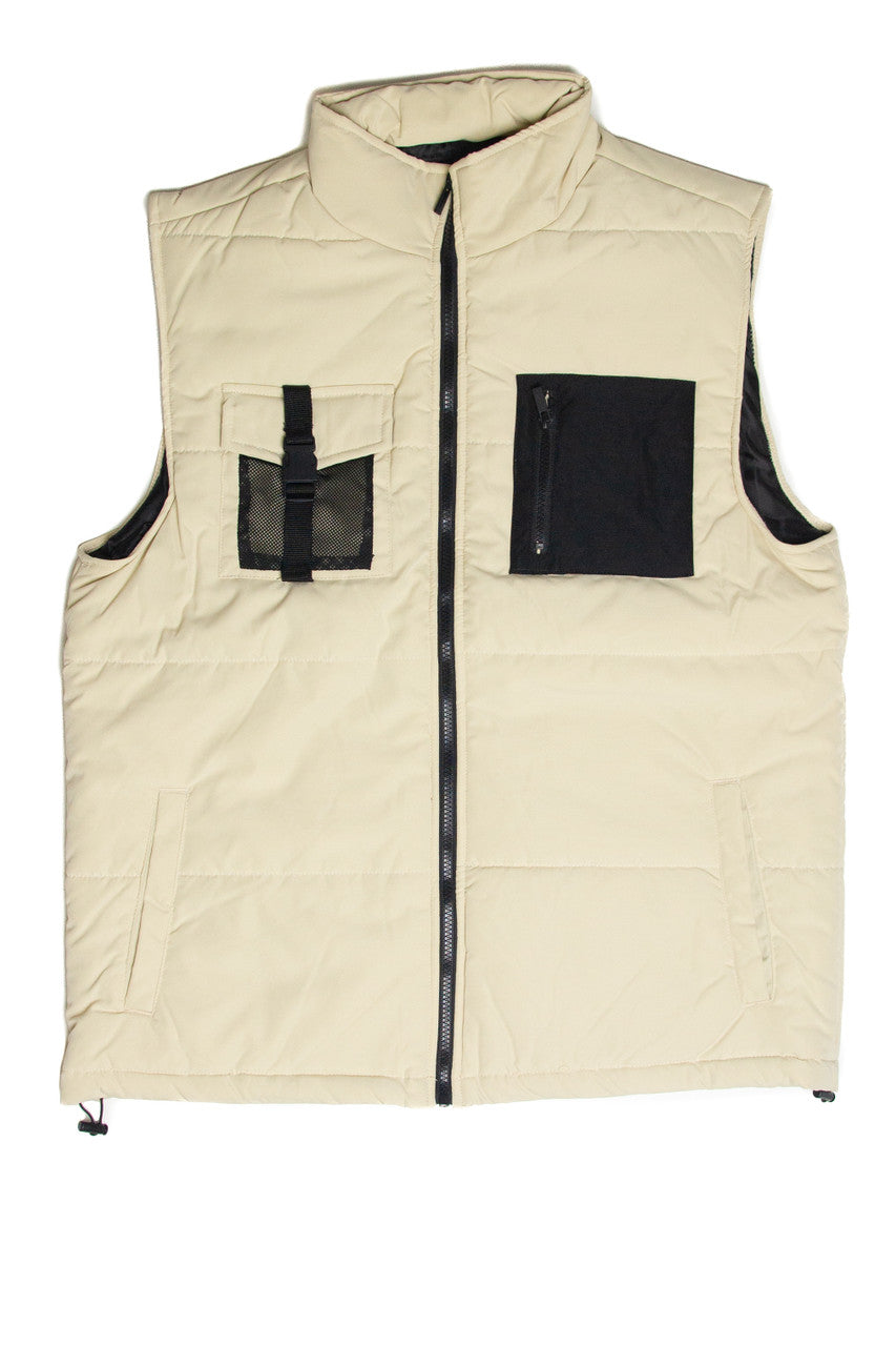 Buckle Pocket Puffer Vest