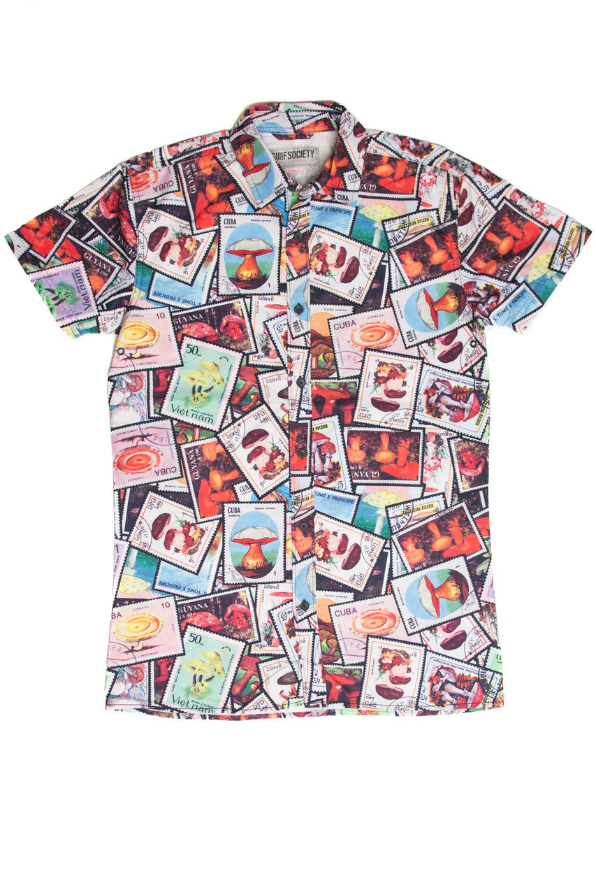 Mushroom Stamps Button Up Shirt
